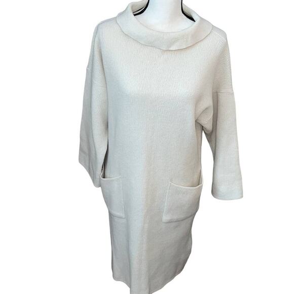betty barclay Dresses & Skirts - Vintage Betty Barclay Cream Soft Knit Lana Vergine Wool Sweater Dress-36-Size 6